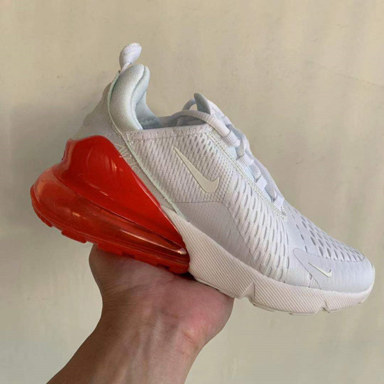 Women's Hot sale Running weapon Air Max 270 White/Red Shoes 081